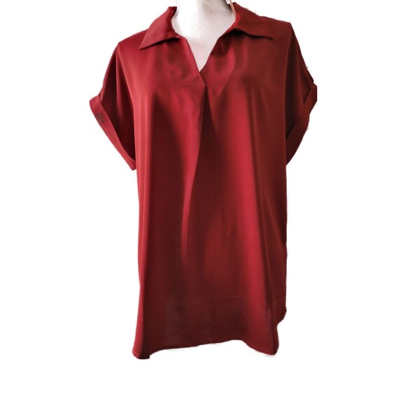 Dolman Sleeve V Neck Short Sleeve Tunic - Gaharu Sz L - Picture 4 of 7